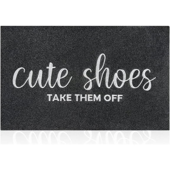 Cute Shoes Take Them Off Mats for Front Door Entry Front Porch Doormat Non-Slip Carpet Rugs Floor Mat Decorative for Home Bathroom Kitchen Indoor 20x32 Inch