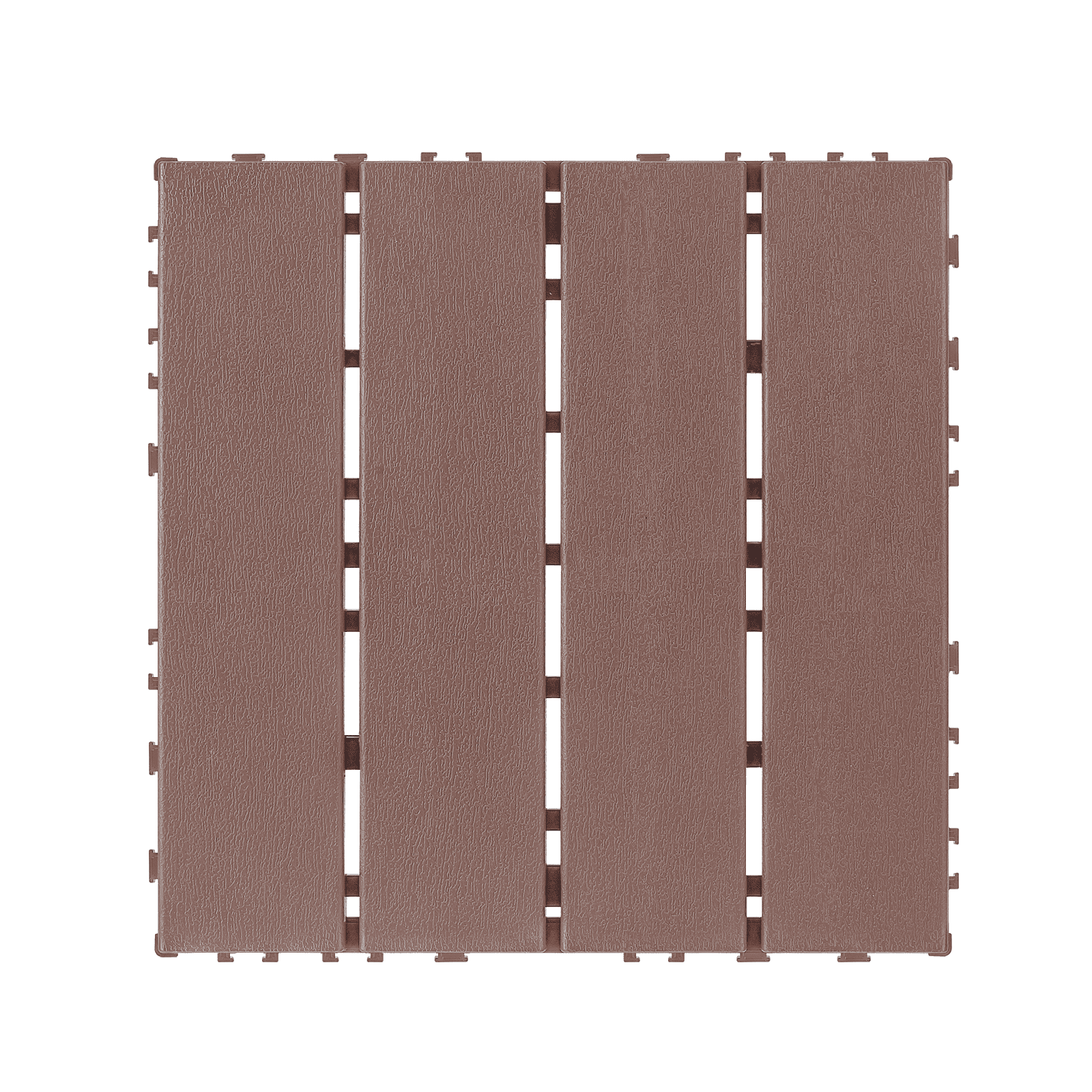 Interlocking Decking Tiles 12x12 in, Waterproof Plastic Flooring for All-Weather Use, DIY Patio Tiles for Backyard Poolside Balcony, Brown, 44pcs