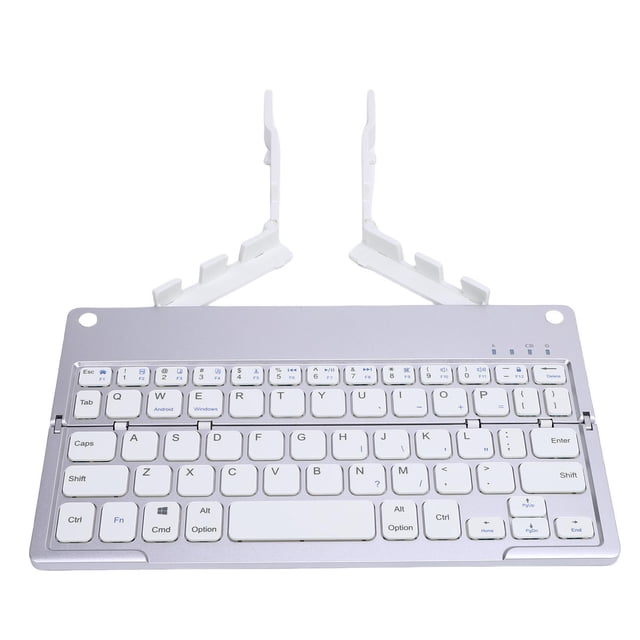 Foldable Keyboard with Phone Stand, Slim 6mm Portable Travel Keyboard, 140mAh Rechargeable Wireless Keyboard, Silent Folding Design for Tablet, Phone, Laptop