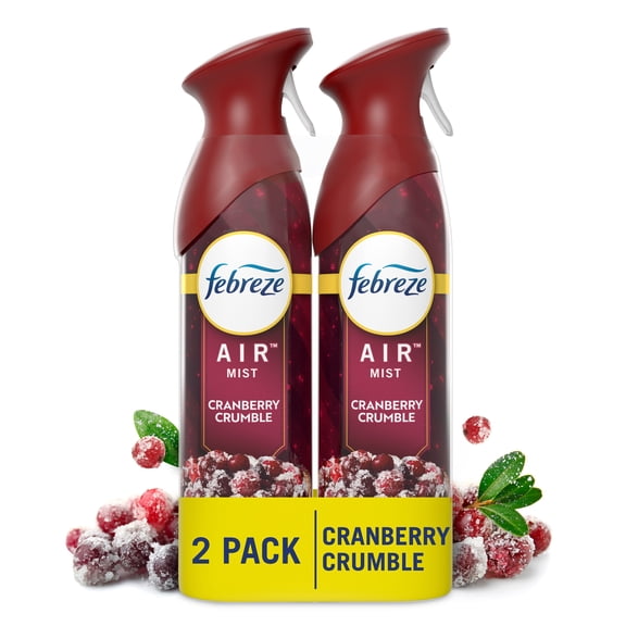 Febreze Odor-Fighting Air Freshener Spray, Room Spray, Cranberry Crumble Air Mist, 8.1 oz, 2ct