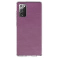 thumbnail image 1 of DistinctInk Clear Shockproof Hybrid Case for Galaxy Note 20 ULTRA (6.9" Screen) - TPU Bumper, Acrylic Back, Tempered Glass Screen Protector - Purple Faux Leather Print Design - Printed Leather Image, 1 of 3