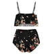 thumbnail image 4 of Bikini de Mujer Trajes de Baño Bikini con Ruffles Conjunto con Sujetador Acolchado Extraíble, Pantalones Cortos de Cintura Alta para la Playa, 4 of 6