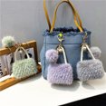 thumbnail image 7 of Handbag Keychain Metal Buckle Faux Pearl Mini Charm Plushies Light Luxury Style Ornament Lovely Backpack Bag Pendant Plush Car Key Ring Girl Gift, 7 of 7