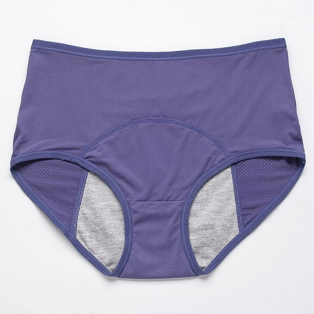 Ropa interior fisiológica para mujer con período menstrual grande, cintura alta, ensanchada, para niñas gordas, segura, parte delantera y trasera a prueba de fugas