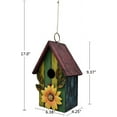 thumbnail image 6 of Wooden ative house Hand Painted Hanging House with Sunflower - Garden Farmhouse Outdoor Nest for Sparrow Finch Humming and Blues (Green), 6 of 6