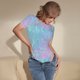 thumbnail image 3 of Balery Fantasy Gradient Body de cuello redondo de manga corta para mujer Tops de manga corta Tops básicos-Small, 3 of 7