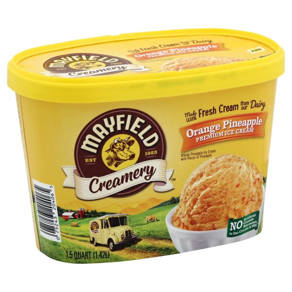 Mayfield Creamery Orange Pineapple Premium Ice Cream 1 5 Qt Walmart Com Walmart Com