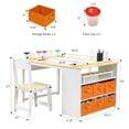 thumbnail image 2 of Living and Learning Kids' Art Table and Stool Set, Toddler Craft and Play Wood Activity Table With Storage Bins, Drawing Desk, Kids Activity Table and Study Table, 2 of 7