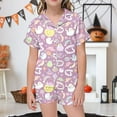 thumbnail image 2 of WEAIXIMIUNG Ensemble de Pyjama 2 Pcs pour Enfants Imprimé Graphique Manches Courtes Chemise à Boutons Shorts Ensemble de Pyjama 2-3 Ans, 2 of 5