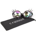 thumbnail image 3 of SAYFUT Vintage Rivets Diffraction Goggles Welding Steampunk Glasses Rainbow Kaleidoscope Crystal Lens Cosplay, 3 of 3