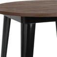 thumbnail image 4 of Flash Furniture Philip 30" Round Black Metal Indoor Bar Height Table with Walnut Rustic Wood Top, 4 of 6