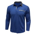 thumbnail image 4 of BXINGOHAI Golf Shirts for Men Long Sleeve Lightweight Casual Collared Shirts with Button Today Sales Blue,S, 4 of 6