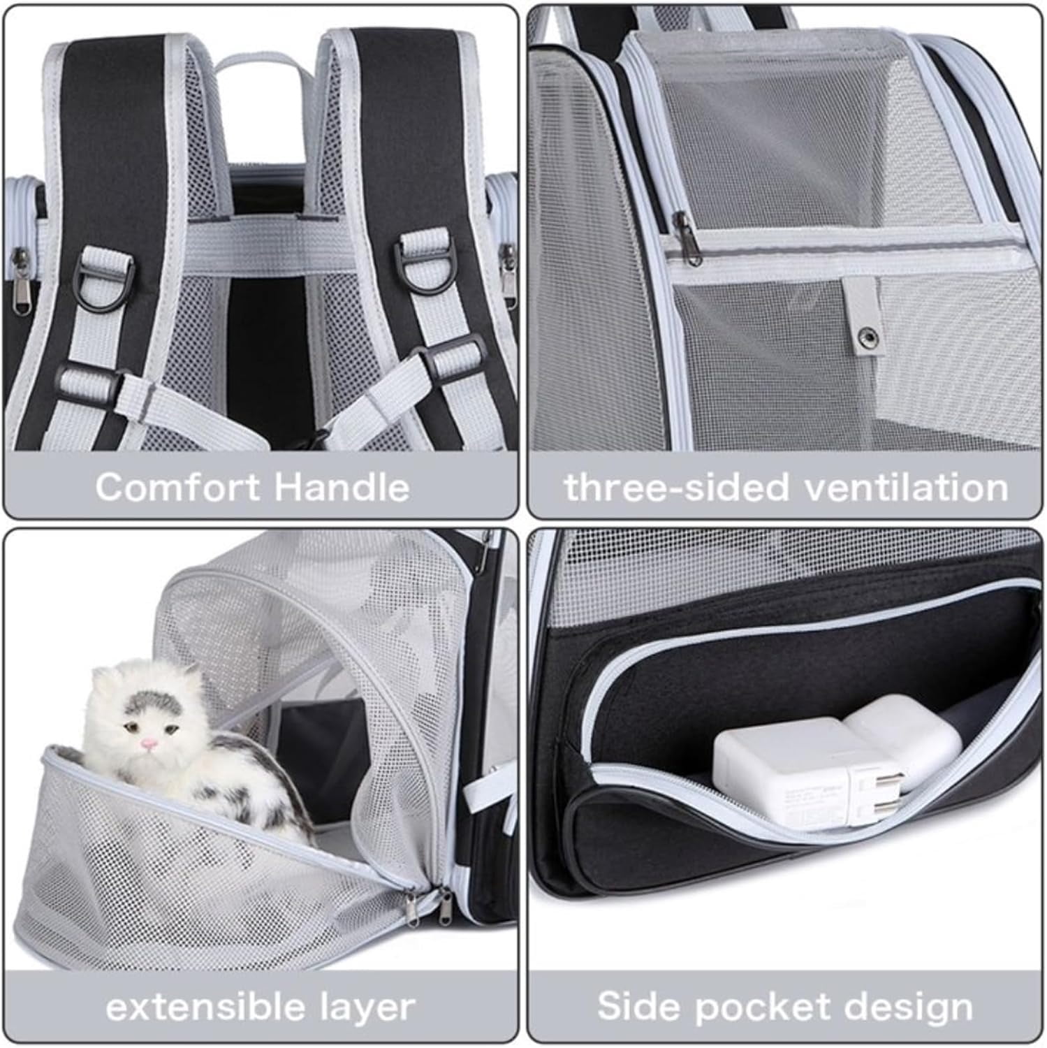 Expandable Pet Carrier Backpack for Cats & Small Dogs – Airline Approved, Breathable Mesh Design, Foldable Travel Bag for Hiking, Camping & Daily Use