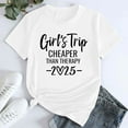 thumbnail image 2 of Delayuji Girl's Trip 2025 T Shirt Women's Fashion Round Neck Casual Short Sleeves White Xl Cotton Short Sleeve Shirts for Women, 2 of 5