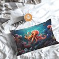 thumbnail image 5 of Yiaed Underwater Plant Octopus Print Brushed Microfiber Envelope Pillowcases, Standard,Envelope Closure Pillow Cases(No pillow core)-16"x24", 5 of 6