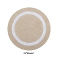 thumbnail image 4 of Better Trends 30'' Round Shape Bathroom Rug with Reversible Backing 100% Cotton Water Absorbent, Machine Washable Hotel Multi Collection - Sand/White, 4 of 6