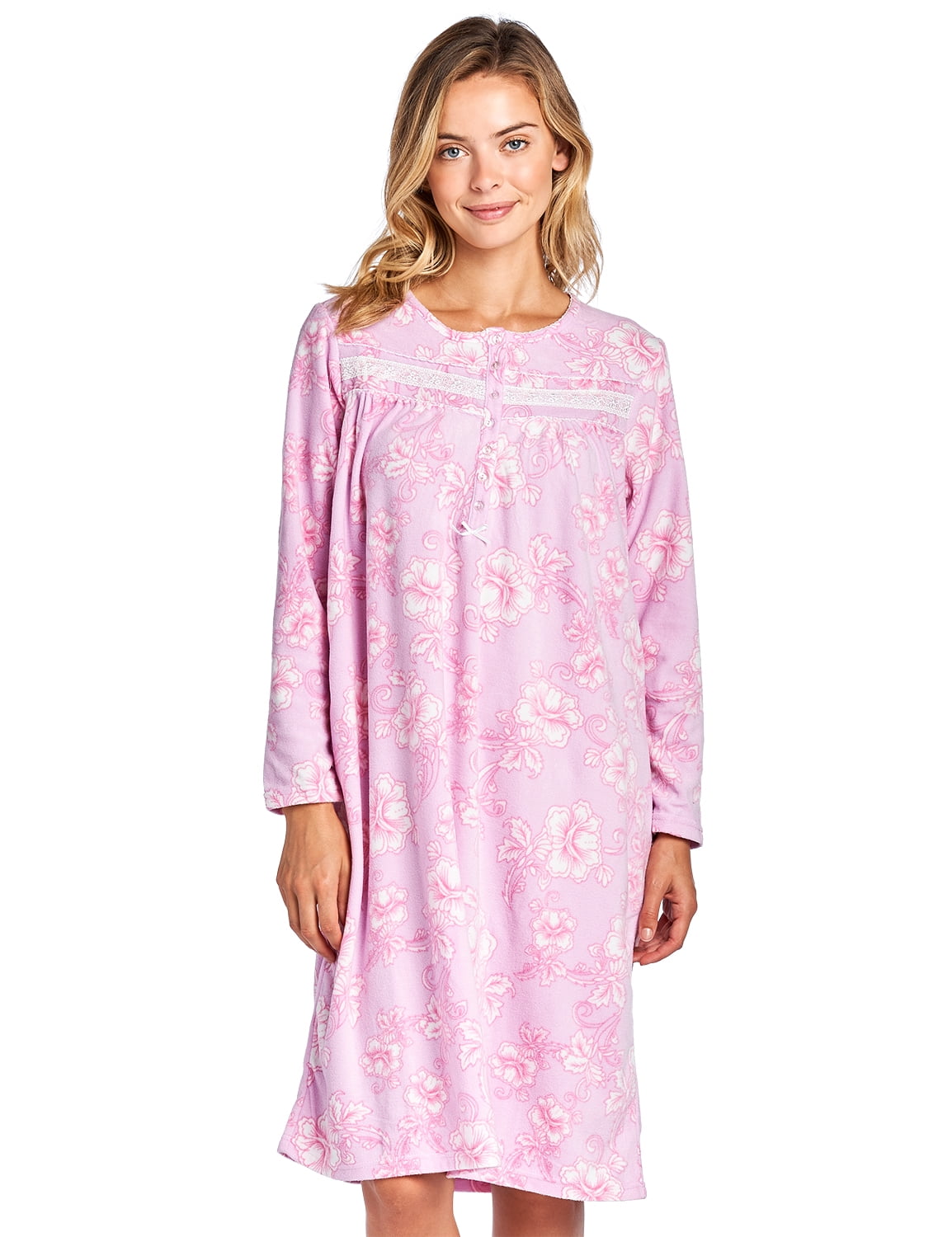 Micro Fleece Cozy Floral Night Gown 
