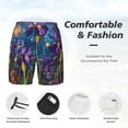 thumbnail image 3 of Fotbe Cosmic Purple Irises Traje de Baño para Hombre – Shorts de Natación de Secado Rápido con Forro y Bolsillos-Small, 3 of 6