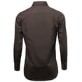 thumbnail image 3 of Men's Classic Fit Long Sleeve Wrinkle Resistant Button Down Premium Dress Shirt (Brown, 2XL), 3 of 4