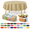 Beige-12 Pack 84" Round, variant on Aqua 12 Pack 54" x 108" Rectangle Plastic Disposable Tablecloths