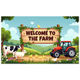 thumbnail image 2 of LUUFILx Farm Welcome Banner Backdrop for Outdoor Party Decorations Farming Background Barnyard Birthday Event Photography Props Cow Tractor Theme, 2 of 7