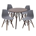 thumbnail image 1 of Set de Comedor Madera Nogal 80cm y 4 Sillas Eames Gris Mundo In Minimalista, 1 of 10
