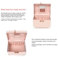 thumbnail image 2 of Portable Makeup Train Case Cosmetic Organizer Case Leather Storage Box with Combination Lock (10"), 2 of 6
