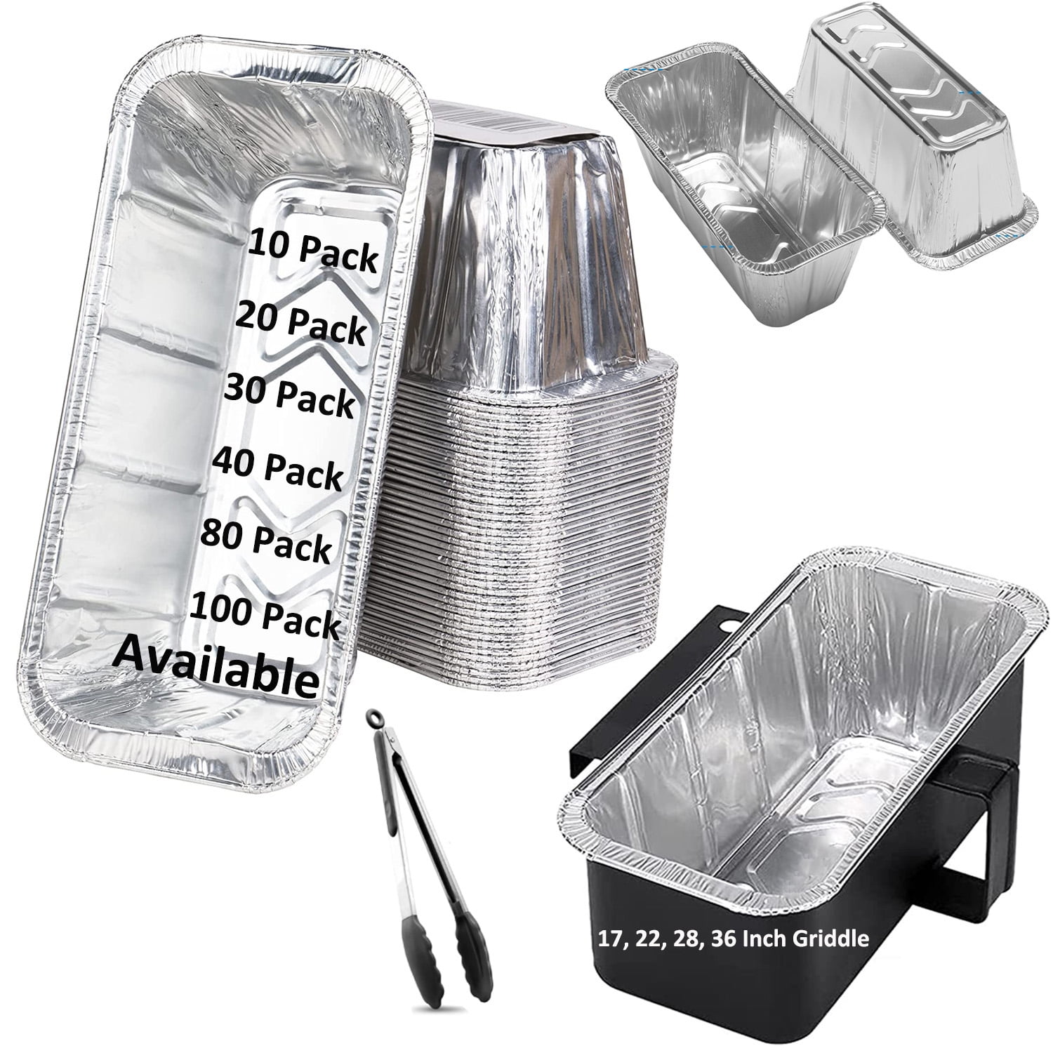 10 Pack Grease Cup Liners Drip Pan Compatible with Griddles 28 & 36