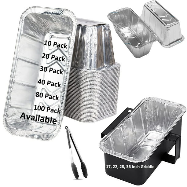 40 Pack Grease Cup Liners Drip Pan Compatible with Griddles 28 & 36