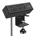 thumbnail image 1 of Regleta de alimentación con abrazadera de escritorio de 3 salidas con puertos USB, estación de energía de carga USB para montaje en escritorio, toma de corriente de borde de 3 pies 125V 12A 1500W, 1 of 5