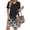 Black Floral, variant on Summer Dresses for Women Short Sleeve Pleated V Neck Dress A Line Casual Tunic Dresses with Pockets