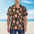 thumbnail image 4 of Lsque Edgehog and Mushrooms pattern Hawaiian Shirt for Men, Unisex Summer Beach Casual Short Sleeve Button Down Shirts-3X-Large, 4 of 9