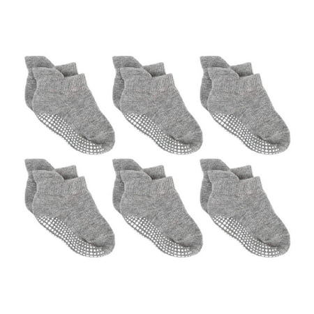 

6Pcs Baby Non Slip Grip Ankle Socks with Non Skid Soles for Infants Toddlers Kids Boys Girls