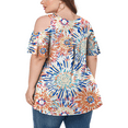 thumbnail image 3 of JuneFish Women's Plus Size Cold Shoulder Short Sleeve Tunic Top Loose Casual Blouse, 3 of 7
