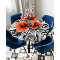 thumbnail image 5 of nqOlkjepod Red Black Spring Floral Round Tablecloth, Fitted Table Cover with Elastic for 55"-60" Round Tables, Summer Botanical Geometric Table Cloth Outdoor Dinning Party Waterproof Tablecloths, 5 of 6