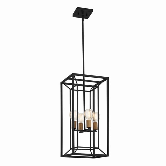 Designers Fountain Within 4 Light Matte Black Pendant, D237M-12P-MB