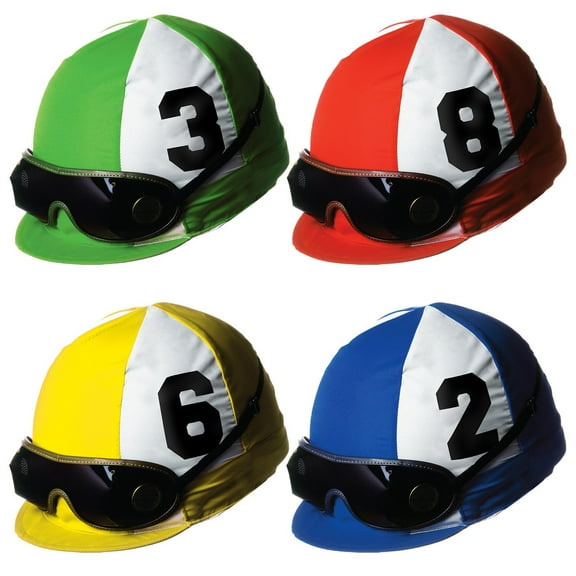 Club Pack of 48 Vibrantly Colored Jockey Helmet Cutout Decors 14"