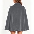 thumbnail image 3 of ZACPNCV Unisex Velvet Short Cape Cloak Soft Thermal Lapeled Single Button Velour Poncho Shawl Formal Outer Cape for Wedding, Party Gray, 3 of 7