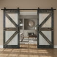 thumbnail image 2 of Coast Sequoia Inc Coast Sequoia 72in x 84in K Series Multi-Color Pine Wood Double Sliding Barn Door With Hardware Kit Light Grey/Carbon Gray, 2 of 9