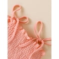 thumbnail image 4 of Franhais Infant Girls Two-Piece Clothes Outfit, Tie-Up Spaghetti Strap Sleeveless Ruched Solid Color Tank Tops + Shorts, 4 of 8