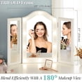 thumbnail image 2 of Luxfurni Hollywood Trifold Vanity Mirror with 10 LED Lights Dimmable Tabletop Makeup Mirror White, 2 of 8