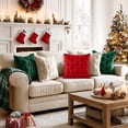thumbnail image 3 of decorUhome Christmas Throw Pillow Covers 20x20 Pack of 2, Soft Plush Faux Wool Couch Pillow Covers, Red (Pillow Cover Only, No Inserts Included), 3 of 4