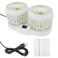 thumbnail image 2 of Car Cooling Fan, USB Adjustable Speed Dual Heads ABS PP PC Powerful Car Fan  for RV White, 2 of 7