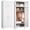 White-Arc-86''H, variant on Polup 86" H Modern Steel Sturdy Armoire Cabinet with Shelves and Hanging Rod, Bedroom Wardrobe Closet with Doors White