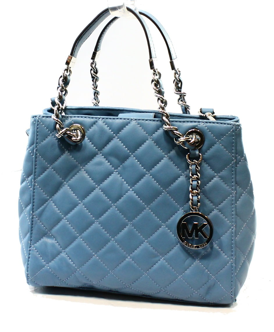 Michael Kors NEW Blue Quilted Leather Susannah Small Tote Bag Purse