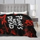 thumbnail image 4 of Manta mullida y cálida, manta de microfibra ultra suave, manta de lujo, acogedora manta de punk rock, juego de calaveras, punks, no muertos, palabras, manta de viaje roja y negra, 4 of 8