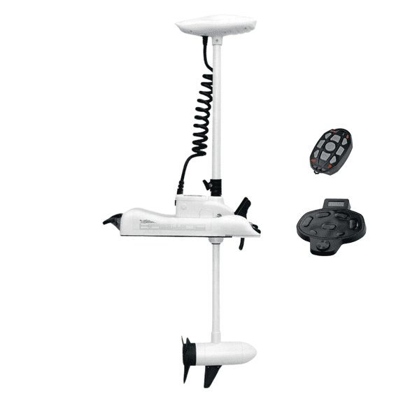 HASWING OUTDOOR Electric Trolling Motor 12V 55LB 54 Inch Shaft Cayman B Bow Mount Boat Fishing Saltwater Freshwater with Remote Control and Wired Foot Controller