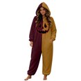 thumbnail image 3 of Halloween Onesie Adult Pumpkin Hooded Pajamas for Women Men, Flannel Long Sleeve Loose Fit Jumpsuit, Warm Casual Loungewear for Fall Winter Home Wear, 3 of 6