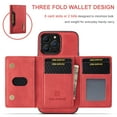 thumbnail image 5 of Dteck for Apple iPhone 13 Pro Magnetic Case, Retro PU Leather Wallet Case Detachable with Trifold Wallet Cash Slot Credit Cards Holder Pocket, rosered, 5 of 8