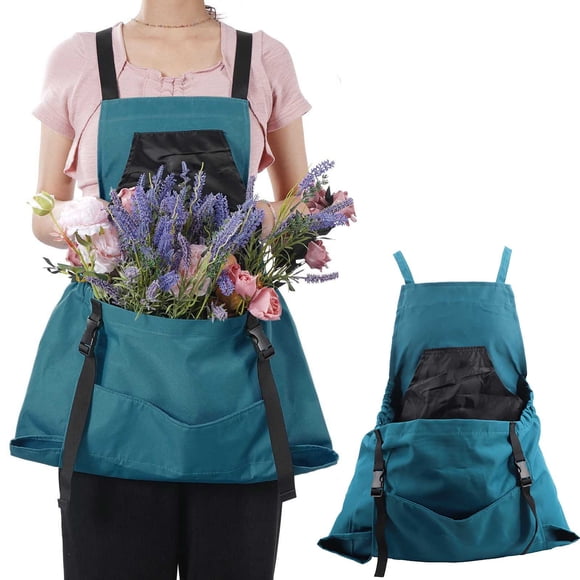Cameland Kitchen Apron Gardening Apron With Pockets Garden Picking Apron Large Pocket Gardening Fruit Storage Bag Multi-purpose Backpack Apron Vegetable Garden Foraging Bag